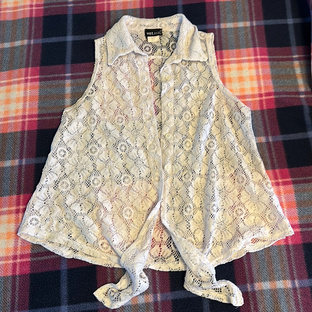 White, Lace, Button Down